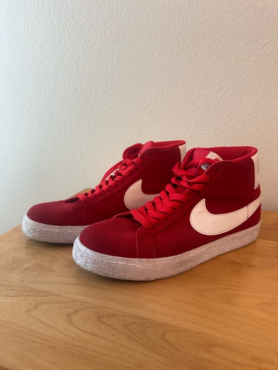 Nike Shoes - Nike Red High-Top Sneakers with White Swoosh Accent